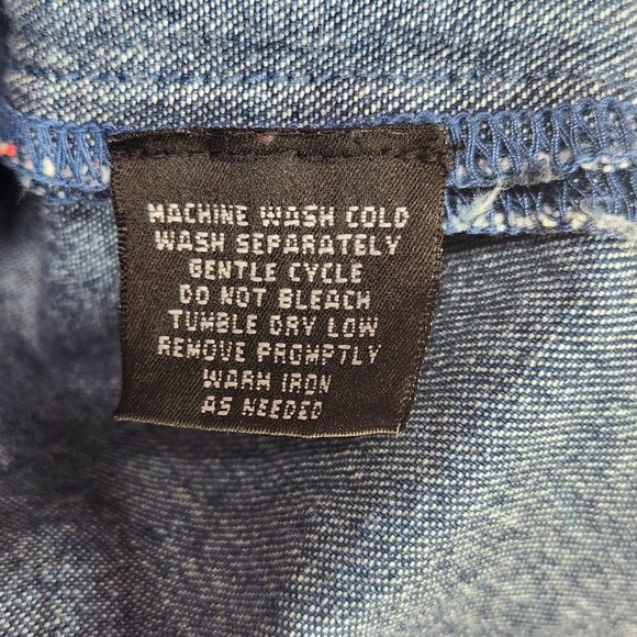 North Crest Denim Christmas Holiday Jacket Women's L Blue Button Up Snowman - Picture 6 of 6